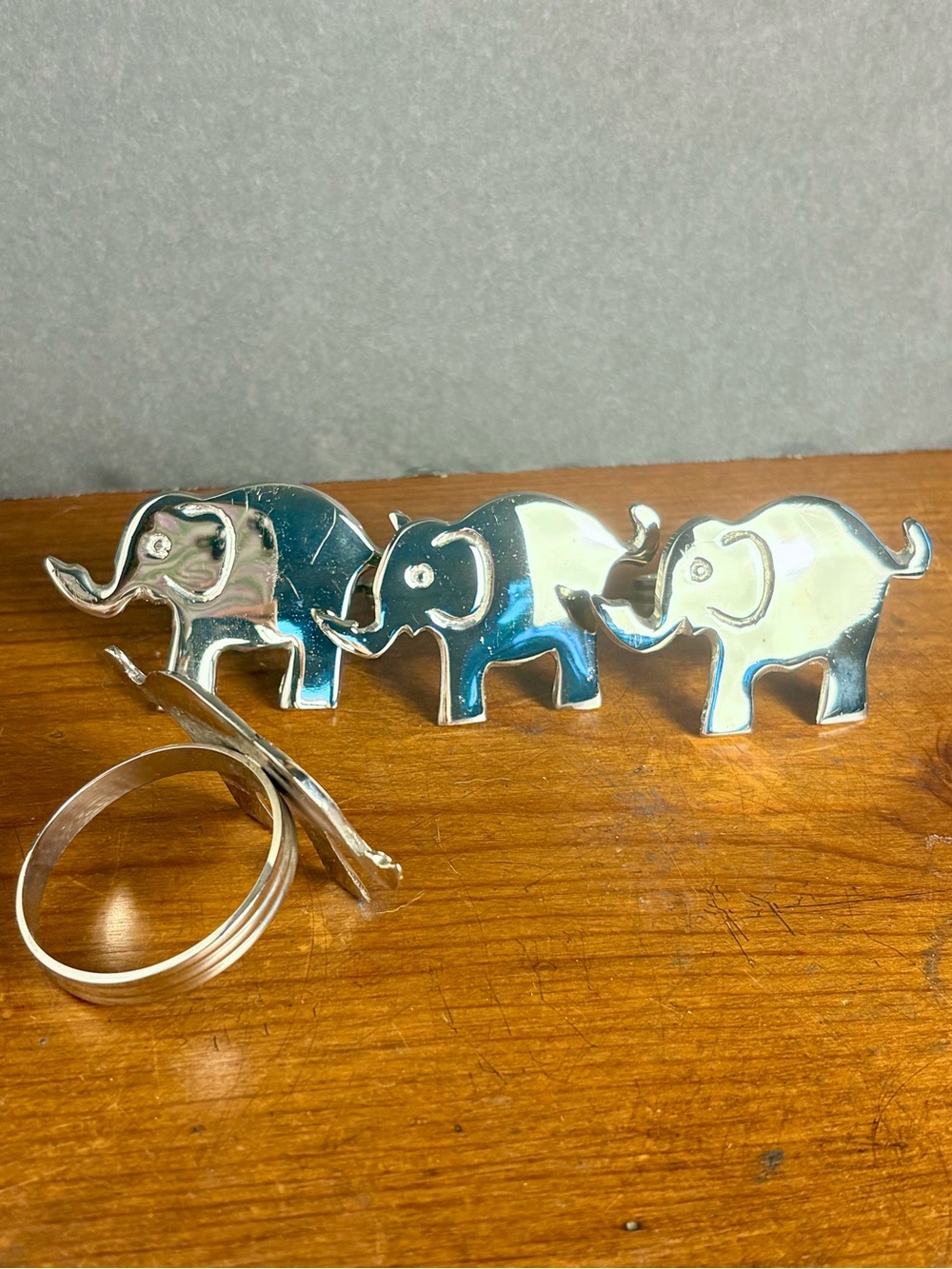 Pier 1 Silver-plated Elephant Napkin Rings - Set of 4